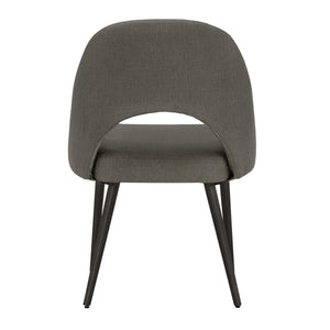 Krista Upholstered Fabric Dining Chair Set with Open Back and Iron Legs Mid Century