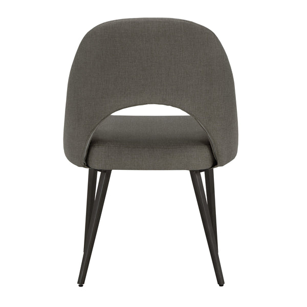 Krista Upholstered Fabric Dining Chair Set with Open Back and Iron Legs Mid Century