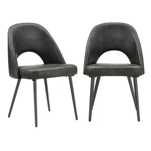 Kryston Retro Dining Chair with Curved Back Iron Legs and Upholstered Foam Seat