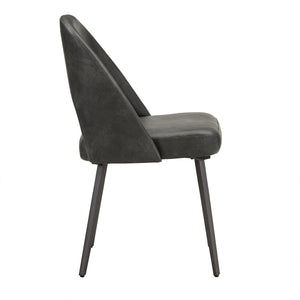 Kryston Retro Dining Chair with Curved Back Iron Legs and Upholstered Foam Seat