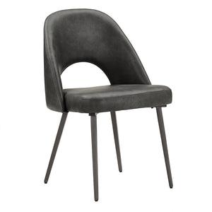 Kryston Retro Dining Chair with Curved Back Iron Legs and Upholstered Foam Seat