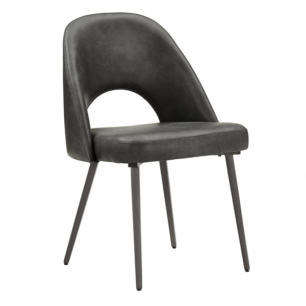 Kryston Retro Dining Chair with Curved Back Iron Legs and Upholstered Foam Seat