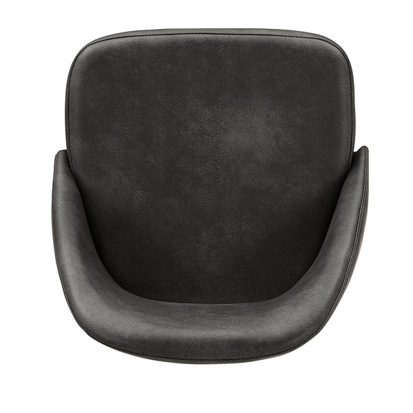 Kryston Retro Dining Chair with Curved Back Iron Legs and Upholstered Foam Seat