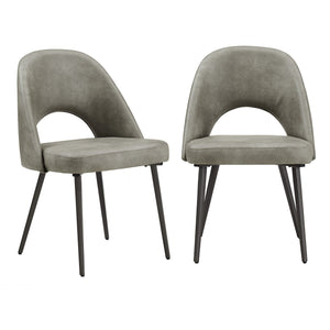 Kryston Retro Dining Chair with Curved Back Iron Legs and Upholstered Foam Seat
