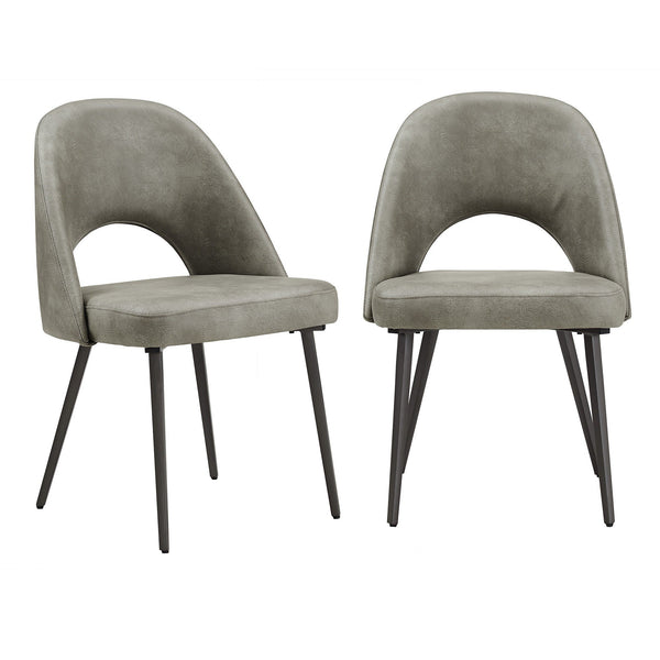 Kryston Retro Dining Chair with Curved Back Iron Legs and Upholstered Foam Seat