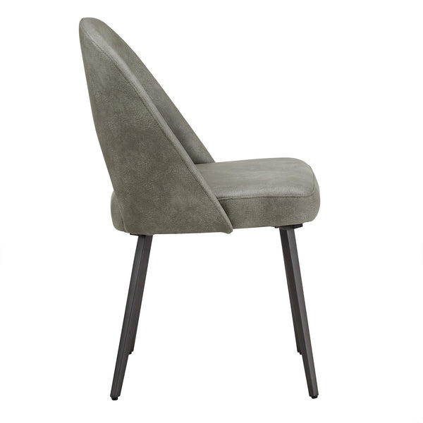 Kryston Retro Dining Chair with Curved Back Iron Legs and Upholstered Foam Seat