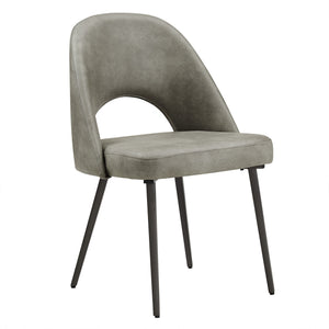 Kryston Retro Dining Chair with Curved Back Iron Legs and Upholstered Foam Seat