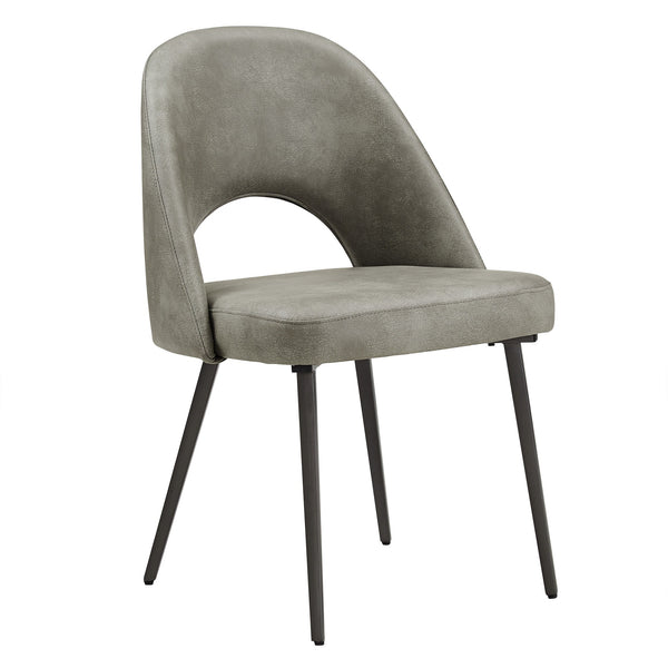 Kryston Retro Dining Chair with Curved Back Iron Legs and Upholstered Foam Seat