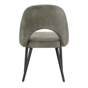 Kryston Retro Dining Chair with Curved Back Iron Legs and Upholstered Foam Seat