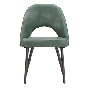 Kryston Retro Dining Chair with Curved Back Iron Legs and Upholstered Foam Seat