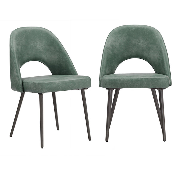 Kryston Retro Dining Chair with Curved Back Iron Legs and Upholstered Foam Seat