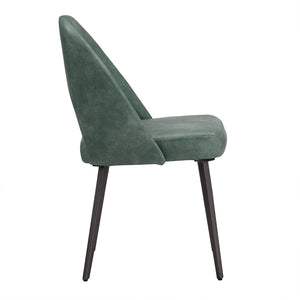 Kryston Retro Dining Chair with Curved Back Iron Legs and Upholstered Foam Seat