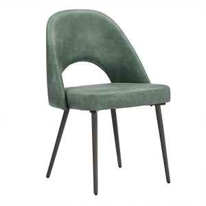 Kryston Retro Dining Chair with Curved Back Iron Legs and Upholstered Foam Seat