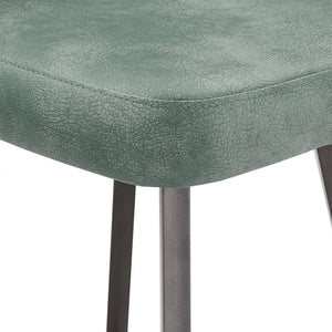 Kryston Retro Dining Chair with Curved Back Iron Legs and Upholstered Foam Seat