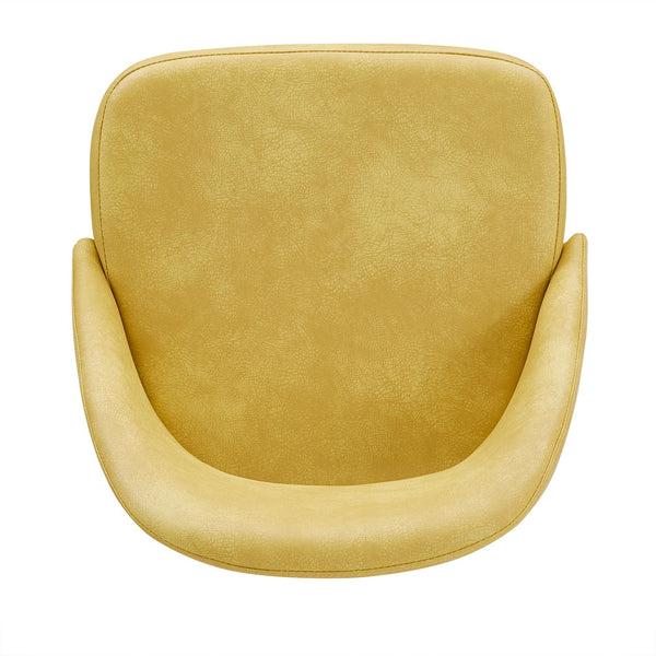 Kryston Retro Dining Chair with Curved Back Iron Legs and Upholstered Foam Seat