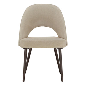 Krista Upholstered Fabric Dining Chair Set with Open Back and Iron Legs Mid Century