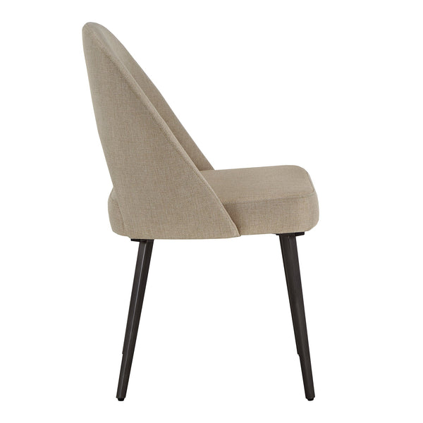 Krista Upholstered Fabric Dining Chair Set with Open Back and Iron Legs Mid Century