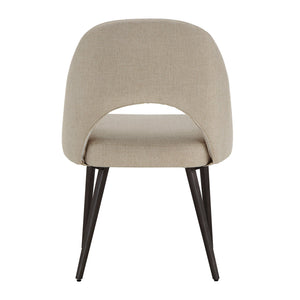 Krista Upholstered Fabric Dining Chair Set with Open Back and Iron Legs Mid Century