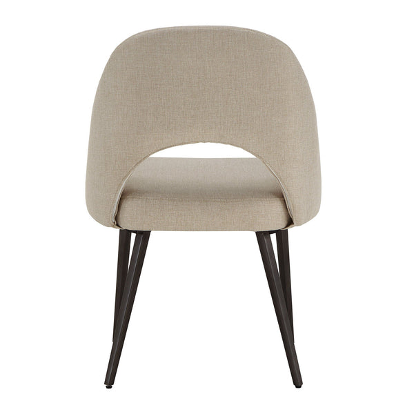 Krista Upholstered Fabric Dining Chair Set with Open Back and Iron Legs Mid Century
