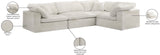 Cozy Cream Velvet Modular Sectional 634Cream-Sec4C Meridian Furniture