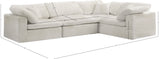 Cozy Cream Velvet Modular Sectional 634Cream-Sec4C Meridian Furniture