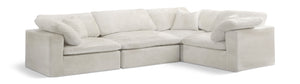 Cozy Cream Velvet Modular Sectional 634Cream-Sec4C Meridian Furniture