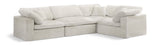 Cozy Cream Velvet Modular Sectional 634Cream-Sec4C Meridian Furniture