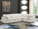 Cozy Cream Velvet Modular Sectional 634Cream-Sec4C Meridian Furniture