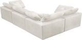 Cozy Cream Velvet Modular Sectional 634Cream-Sec4C Meridian Furniture