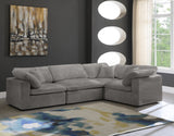 Cozy Grey Velvet Modular Sectional 634Grey-Sec4C Meridian Furniture