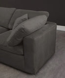 Cozy Grey Velvet Modular Sectional 634Grey-Sec4C Meridian Furniture