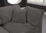 Cozy Grey Velvet Modular Sectional 634Grey-Sec4C Meridian Furniture