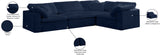 Cozy Navy Velvet Modular Sectional 634Navy-Sec4C Meridian Furniture