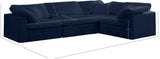 Cozy Navy Velvet Modular Sectional 634Navy-Sec4C Meridian Furniture