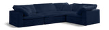 Cozy Navy Velvet Modular Sectional 634Navy-Sec4C Meridian Furniture