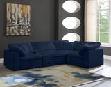 Cozy Navy Velvet Modular Sectional 634Navy-Sec4C Meridian Furniture