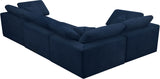 Cozy Navy Velvet Modular Sectional 634Navy-Sec4C Meridian Furniture