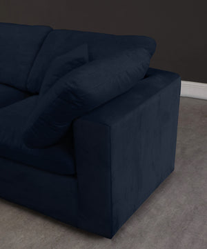 Cozy Navy Velvet Modular Sectional 634Navy-Sec4C Meridian Furniture