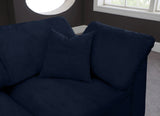 Cozy Navy Velvet Modular Sectional 634Navy-Sec4C Meridian Furniture