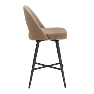 Krista Mid-century Swivel Counter Stools Set of Two with Retro Curved Back Iron Frame
