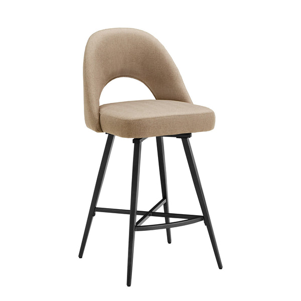 Krista Mid-century Swivel Counter Stools Set of Two with Retro Curved Back Iron Frame
