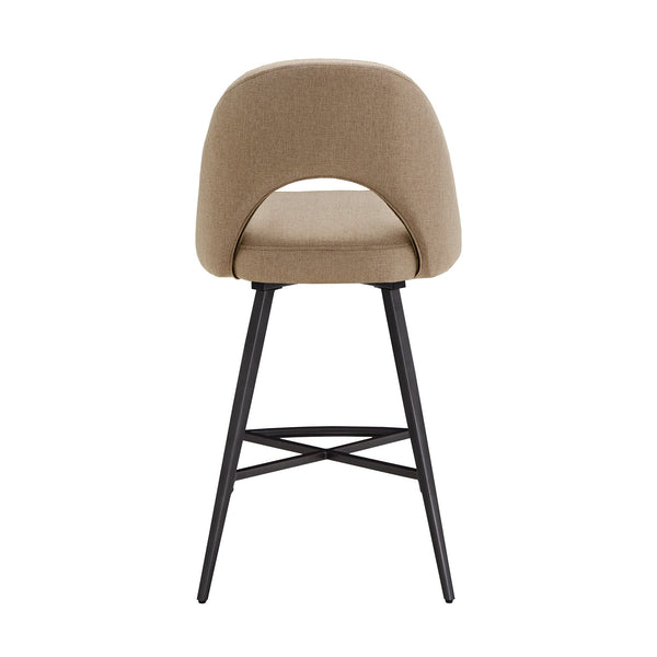 Krista Mid-century Swivel Counter Stools Set of Two with Retro Curved Back Iron Frame