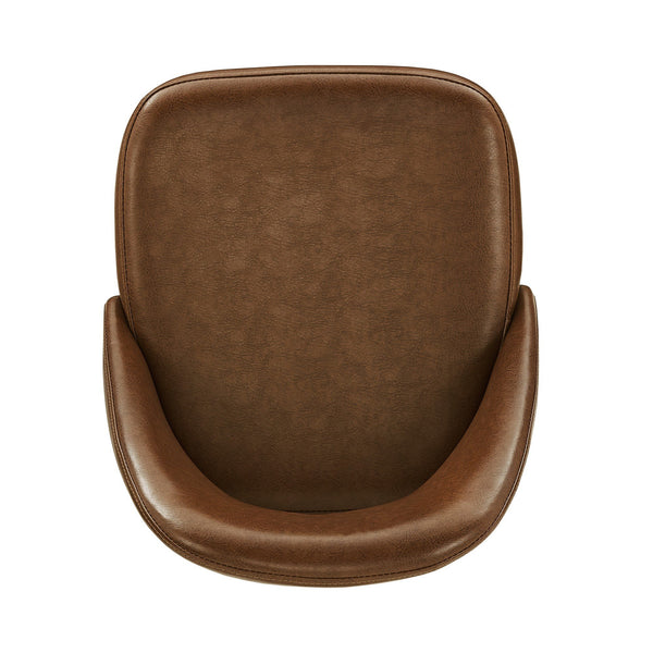 Kryston Retro Swivel Counterstools Set of Two with Cutout Back and Foam Cushion Seat