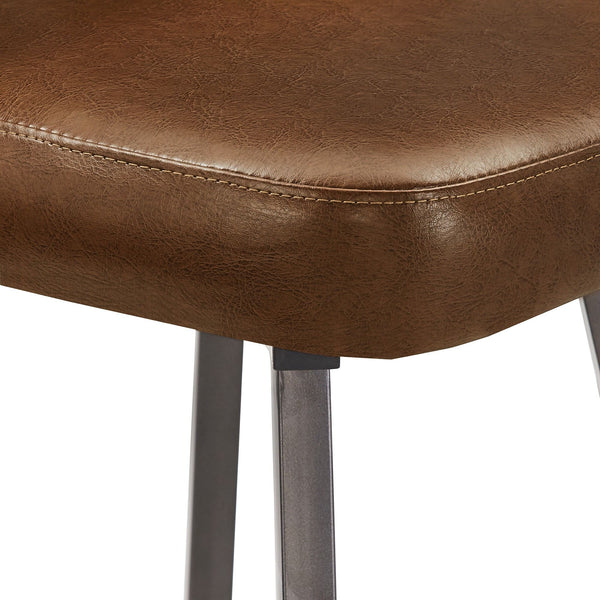 Kryston Retro Swivel Counterstools Set of Two with Cutout Back and Foam Cushion Seat