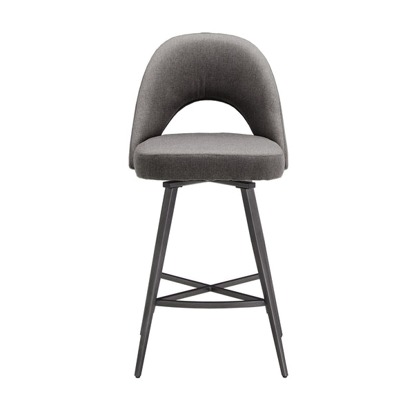 Krista Mid-century Swivel Counter Stools Set of Two with Retro Curved Back Iron Frame