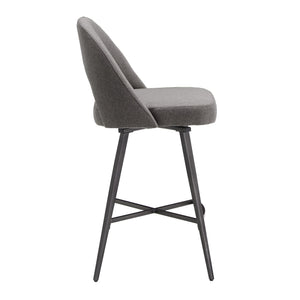 Krista Mid-century Swivel Counter Stools Set of Two with Retro Curved Back Iron Frame