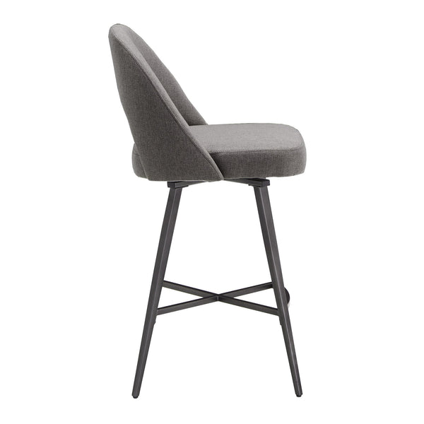 Krista Mid-century Swivel Counter Stools Set of Two with Retro Curved Back Iron Frame