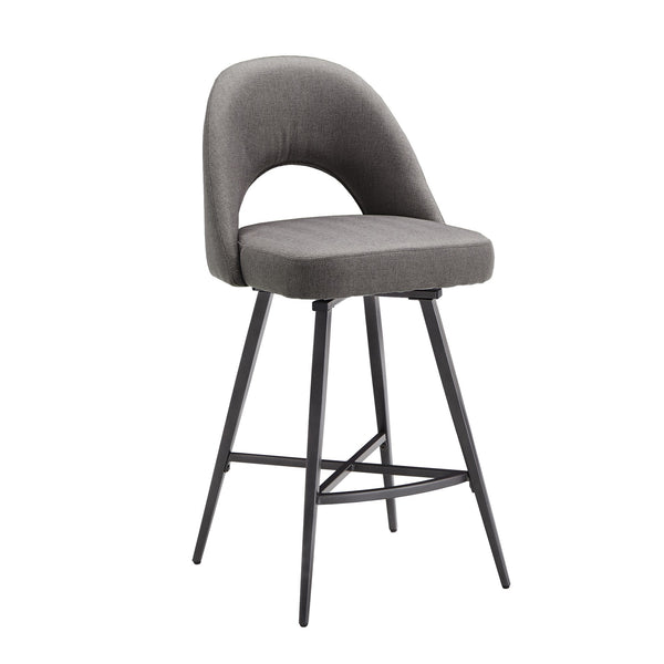 Krista Mid-century Swivel Counter Stools Set of Two with Retro Curved Back Iron Frame