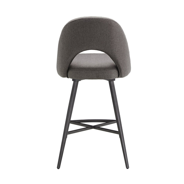 Krista Mid-century Swivel Counter Stools Set of Two with Retro Curved Back Iron Frame