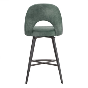 Kryston Retro Swivel Counterstools Set of Two with Cutout Back and Foam Cushion Seat